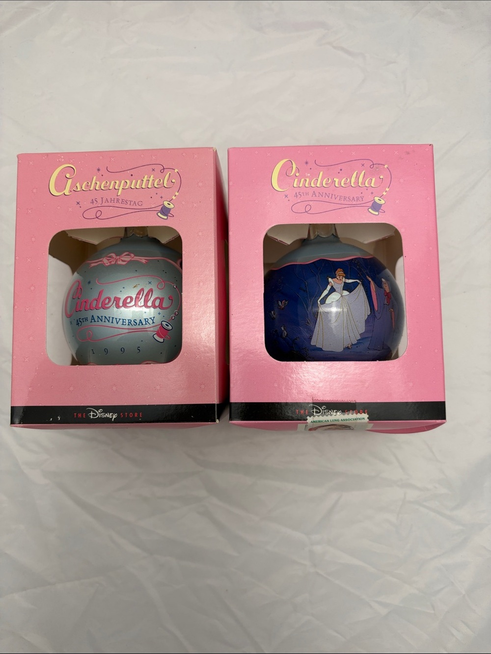 Disney Cinderella 45th Anniversary Ornaments - Pink & Blue